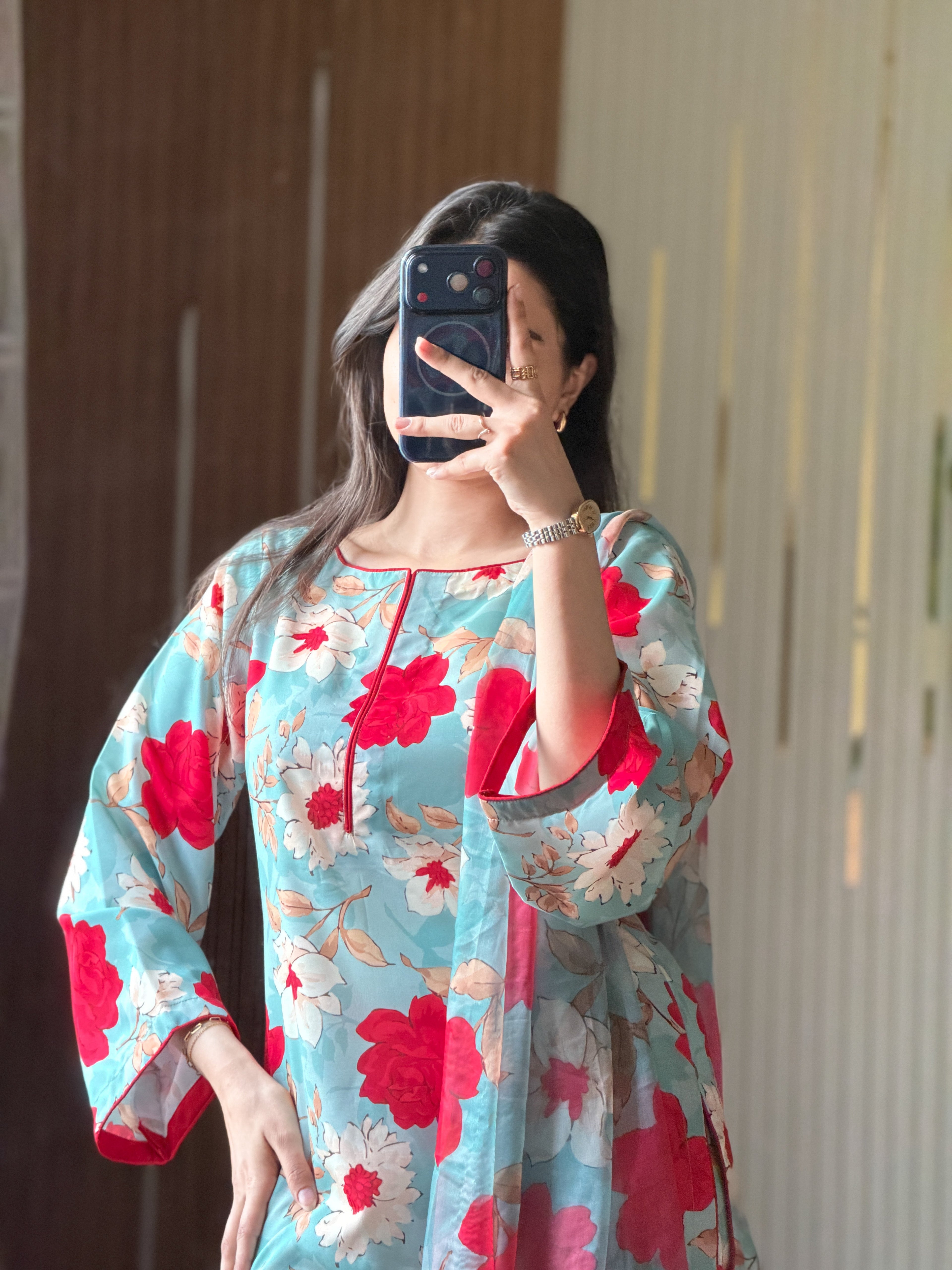 DIGITAL PRINTED SWISS LAWN 3pcs (RED FLORAL)