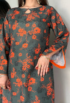 DIGITAL PRINTED SWISS LAWN 3pcs (GREEN&ORANGE)