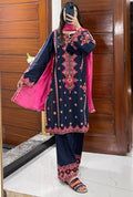 DHANI Premium 3-Piece Embroidered Cotton Suit