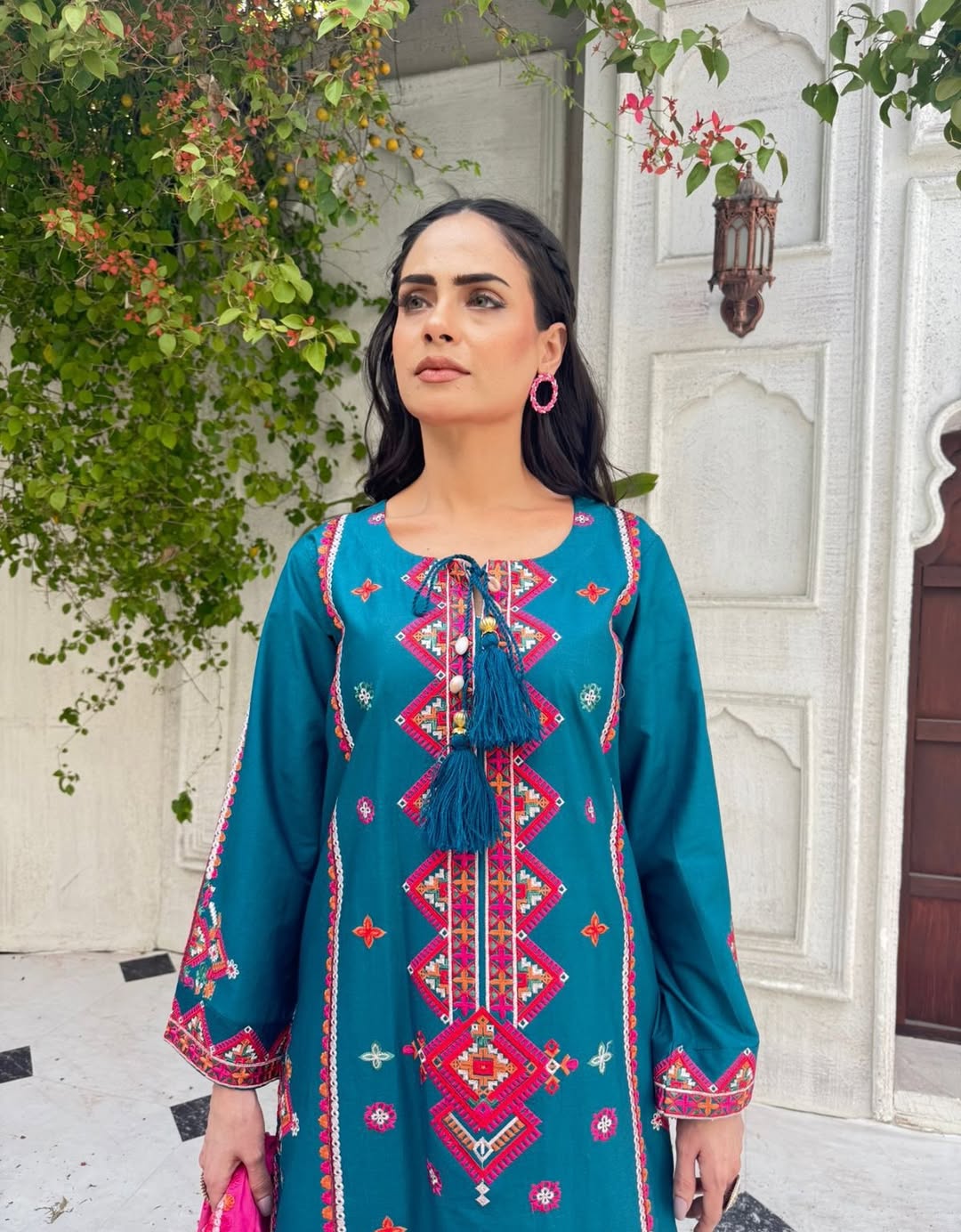 DHANI Premium 3-Piece Embroidered Cotton Suit