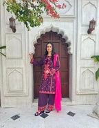 DHANI Premium 3-Piece Embroidered Cotton Suit