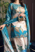 DHANI Digital Print Silk 3pcs (Emerald Bloom)