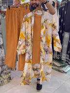 Trendy Long Shrug + Inner + Plazo Set 💖