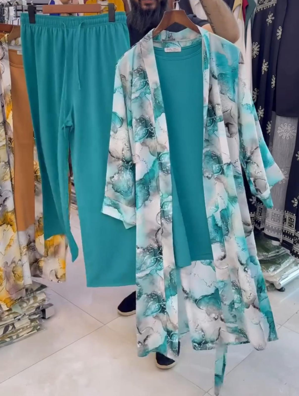 Trendy Long Shrug + Inner + Plazo Set 💖