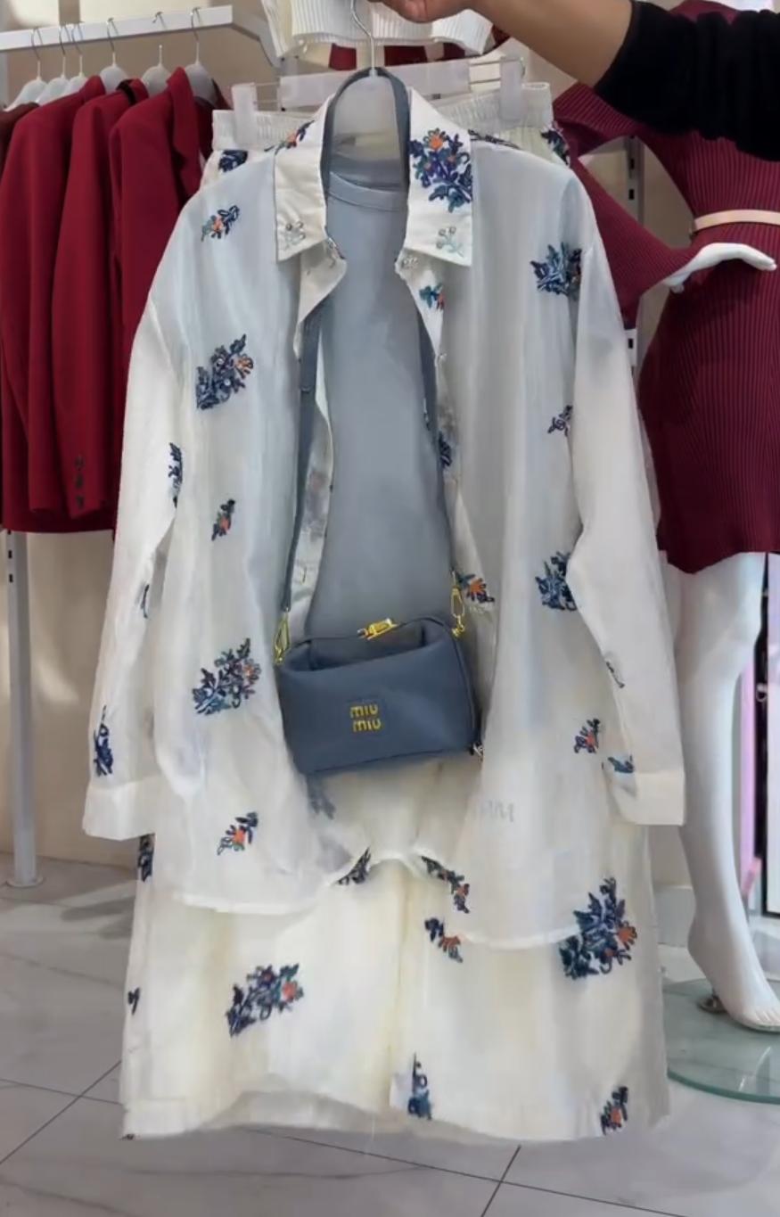 EMBROIDERY SHIRT WITH PLAZO & INNER 🌼