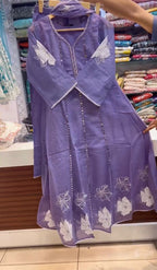 Elegant Embroidered 3PCS Dress