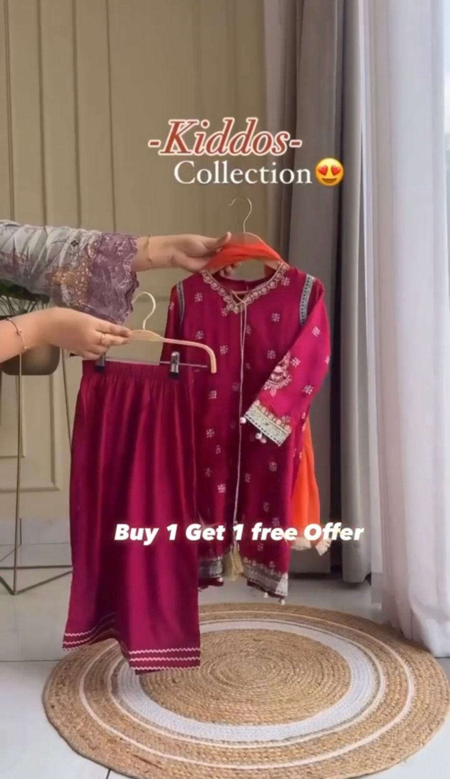 Buy1 Get1 Free Kids Fancy 3PCS Dress Set