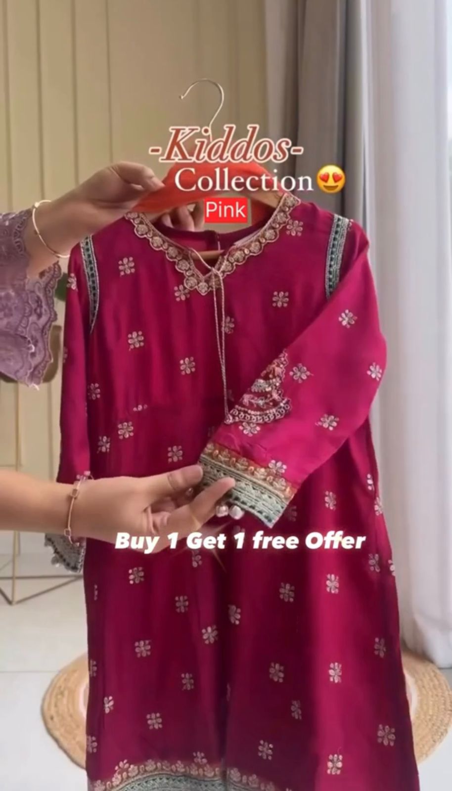 Buy1 Get1 Free Kids Fancy 3PCS Dress Set