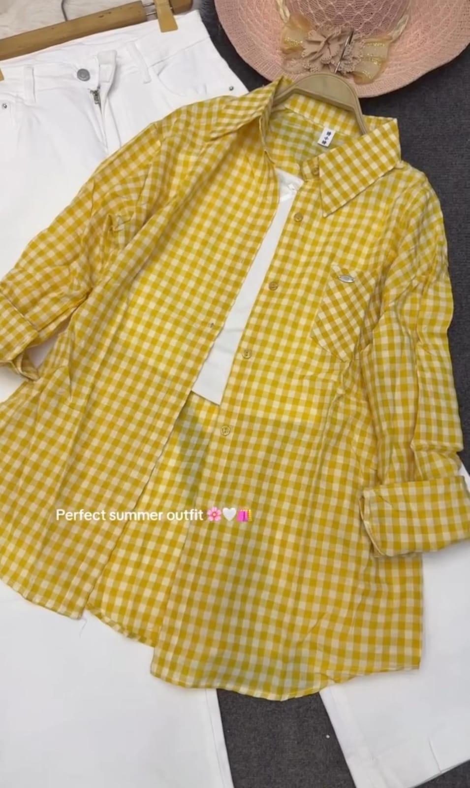 Checked Shirt with Inner & Pants Set
