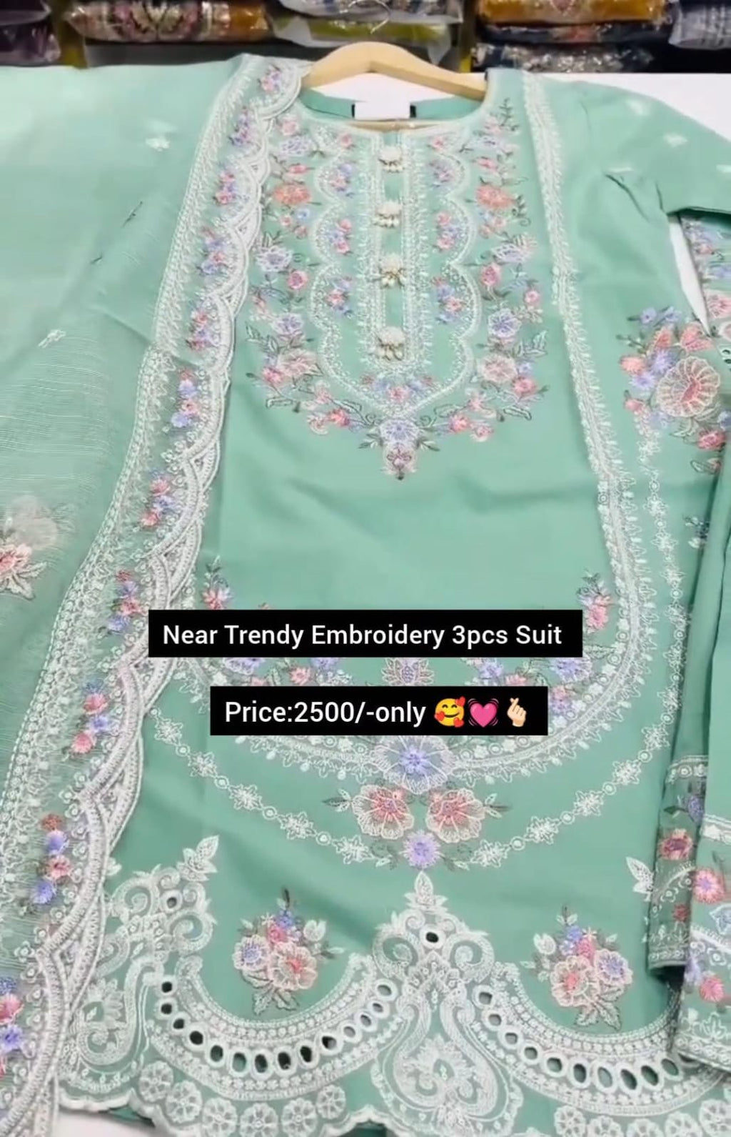 Women Trendy Embroidery Suit – 3 Pcs Set