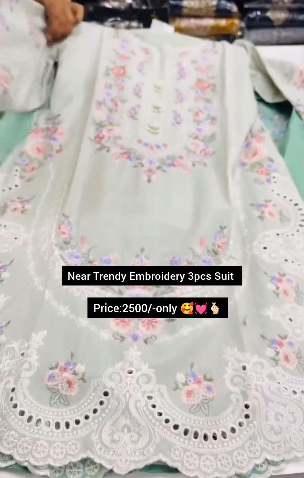 Women Trendy Embroidery Suit – 3 Pcs Set