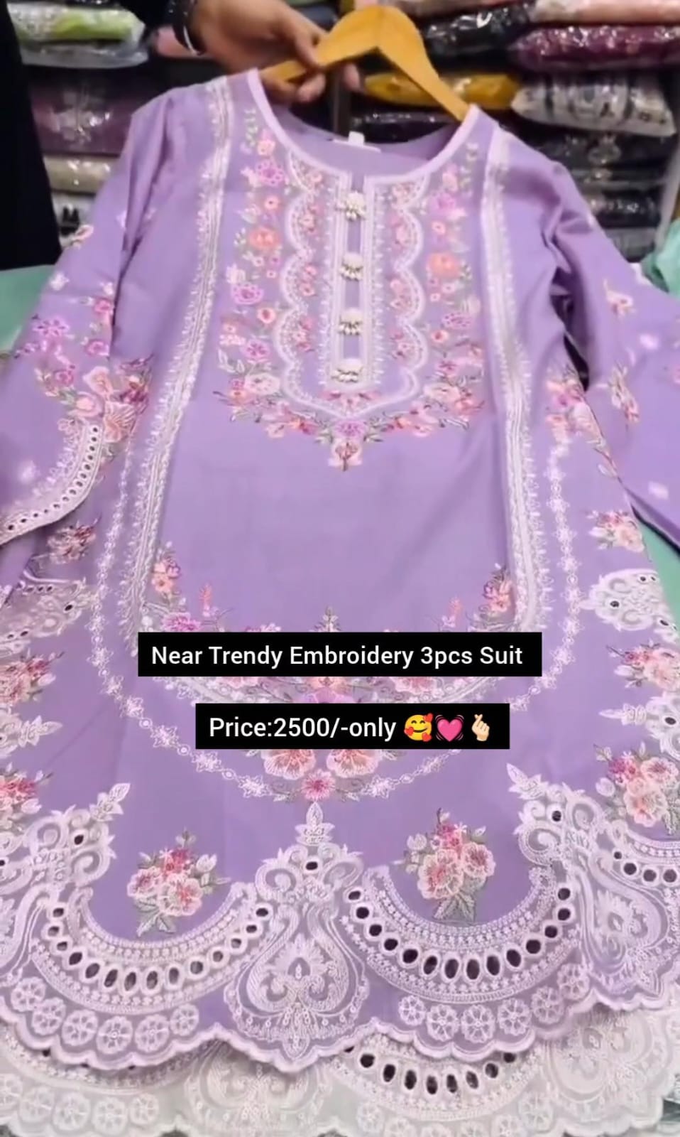 Women Trendy Embroidery Suit – 3 Pcs Set