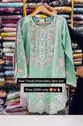 Women Trendy Embroidery Suit – 3 Pcs Set