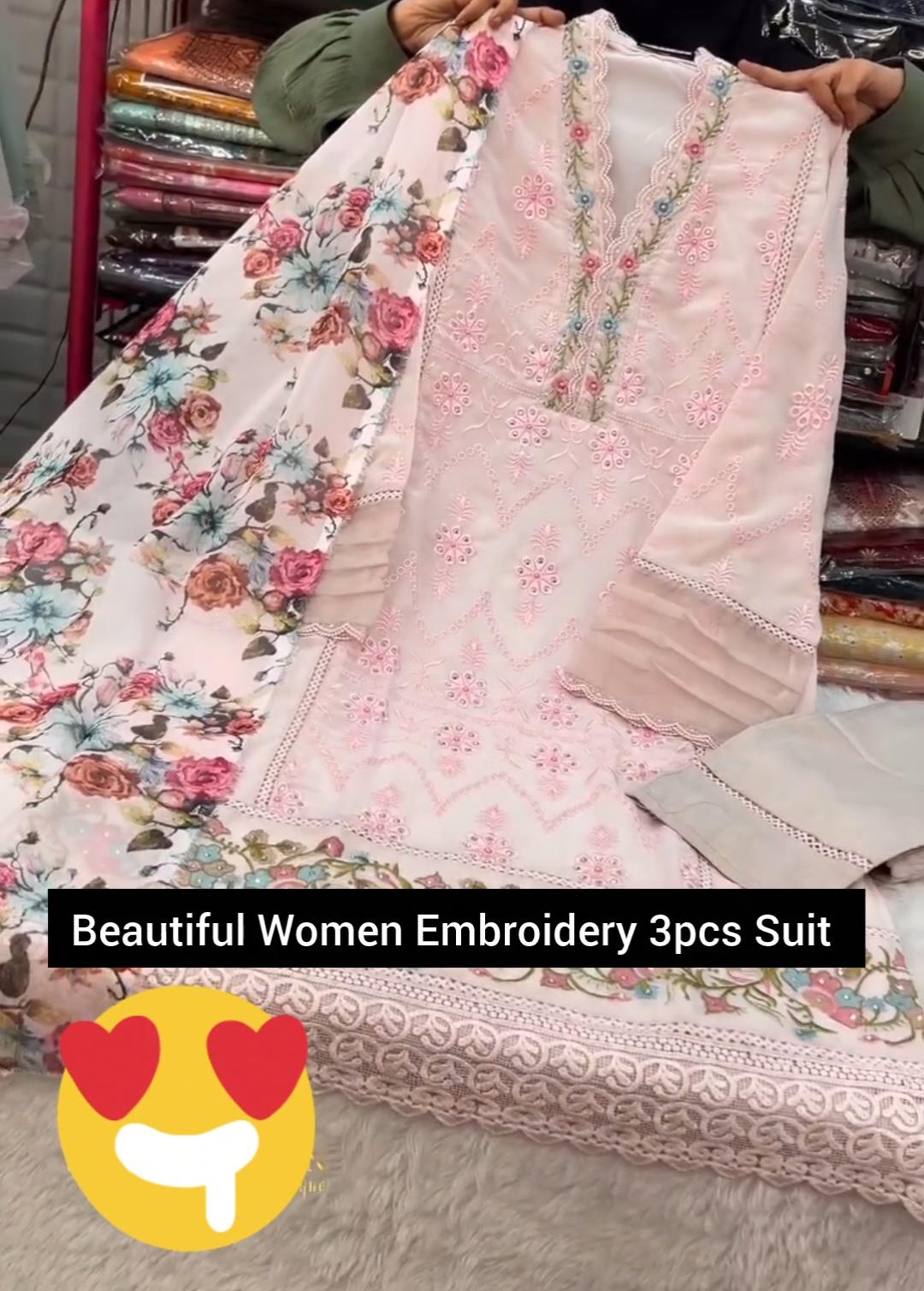 Beautiful Women Embroidery 3PCS Suit&nbsp;