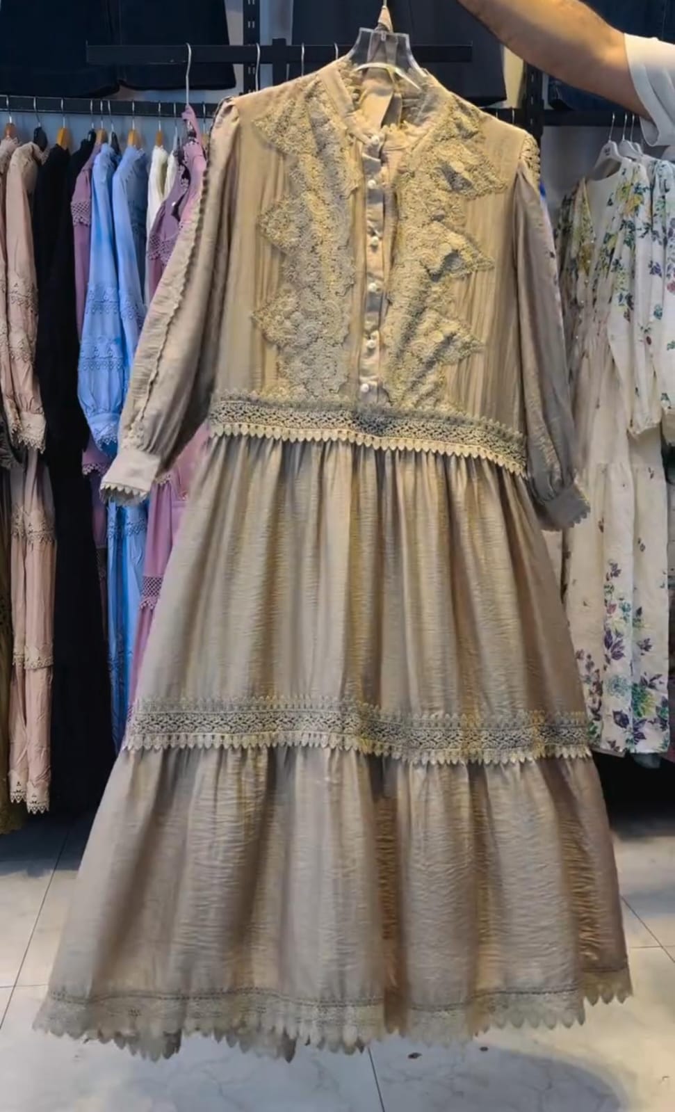 Women Premium Lace Maxi Dress