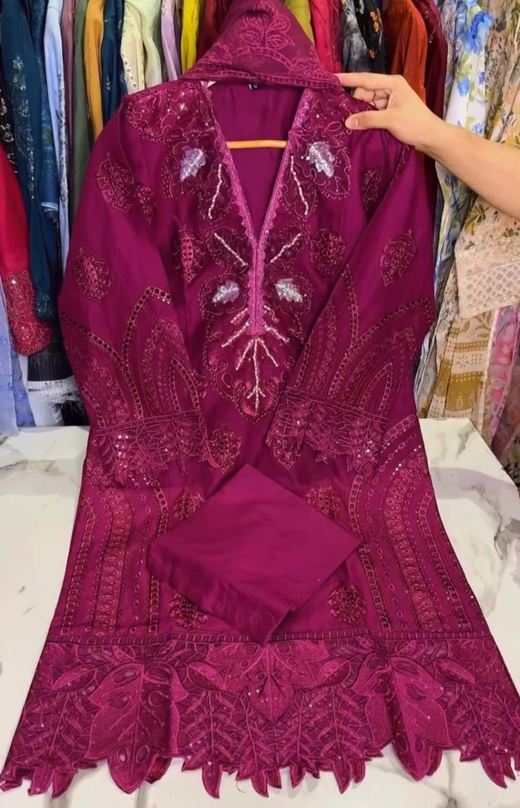 Luxury Embroidered 3 Piece Suit