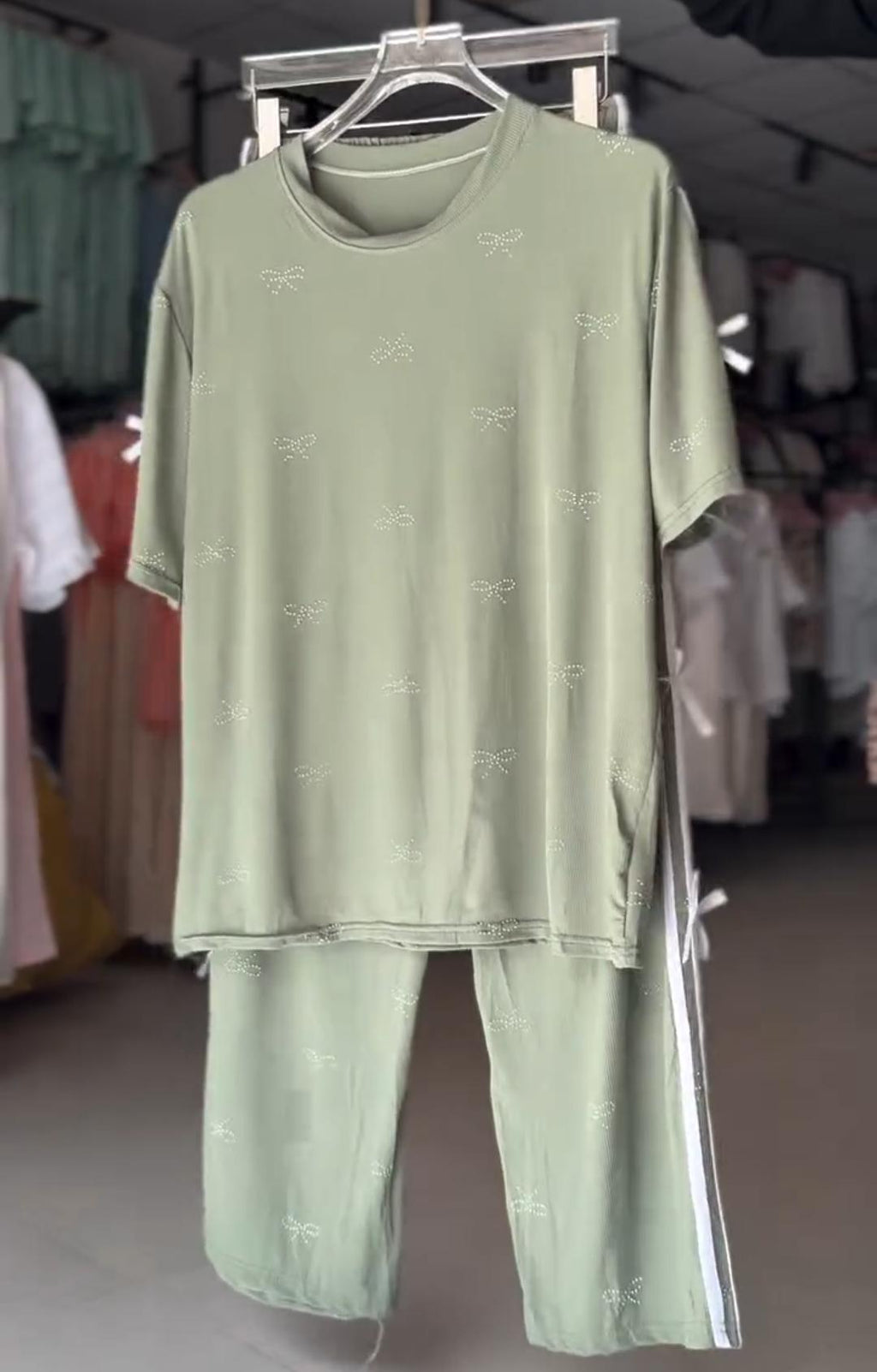 Women Bow Print T-Shirt With Plazo Set – Summer Collection