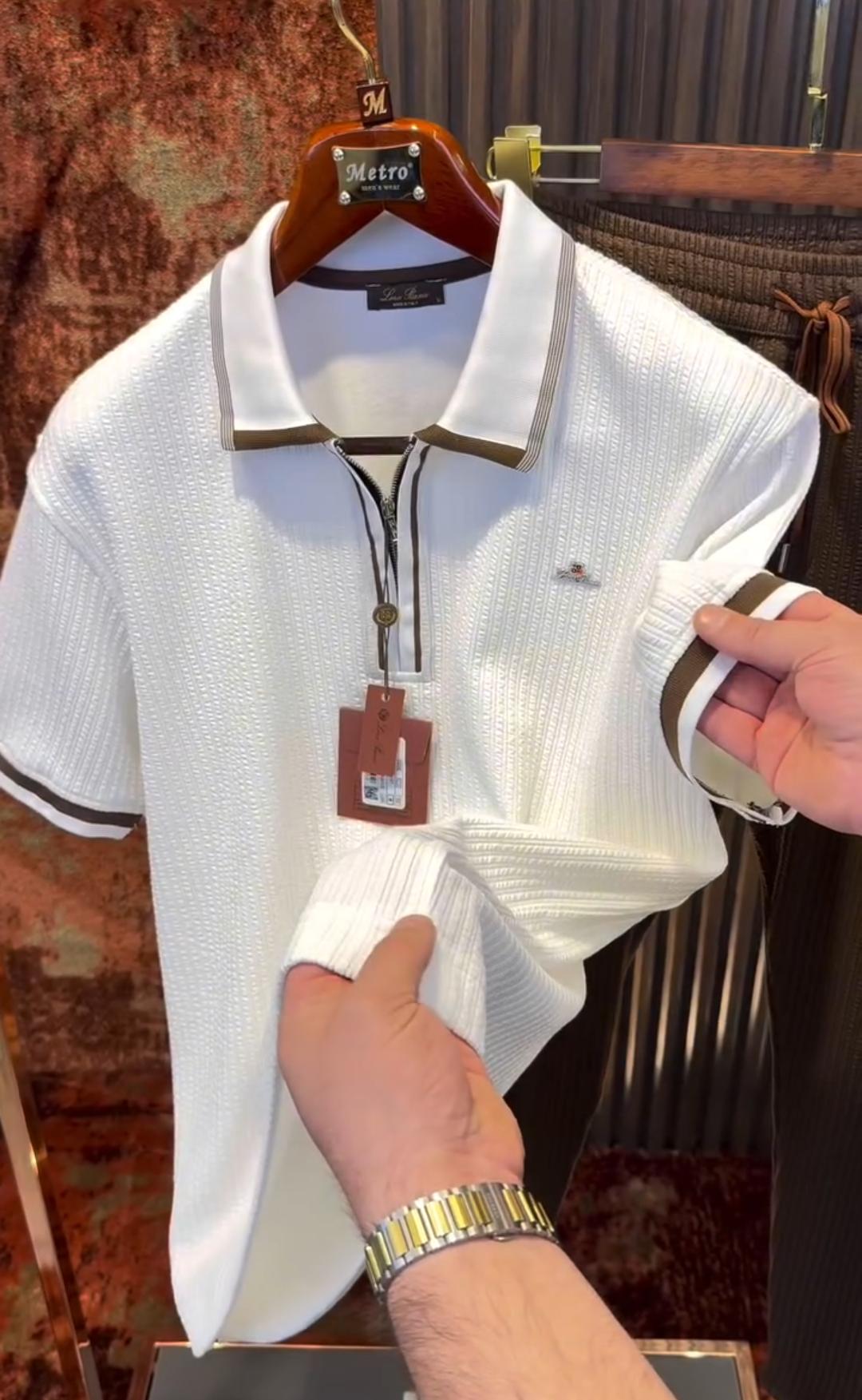 Men's Textured Polo Co-Ord Set