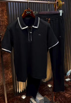 Men's Textured Polo Co-Ord Set