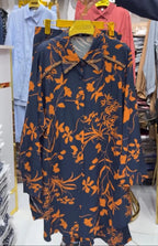 Printed Long Shirt With Plazo for Women