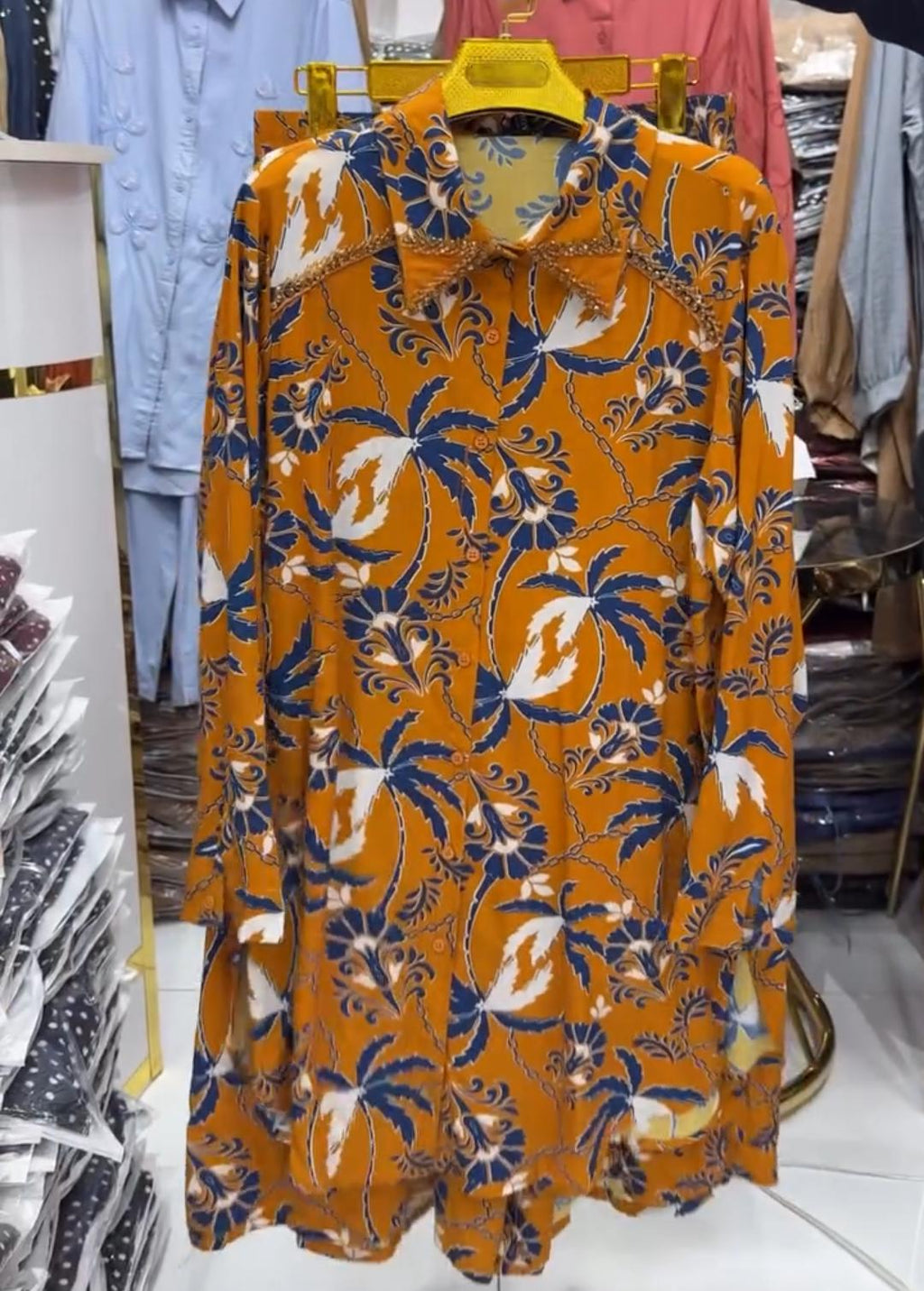 Printed Long Shirt With Plazo for Women