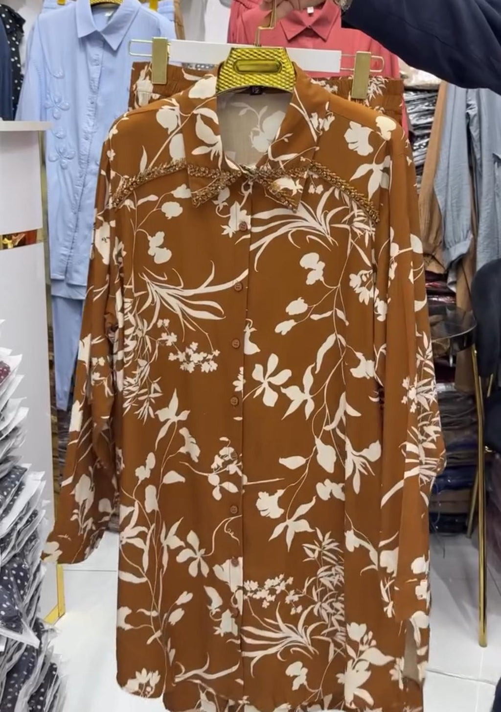 Printed Long Shirt With Plazo for Women
