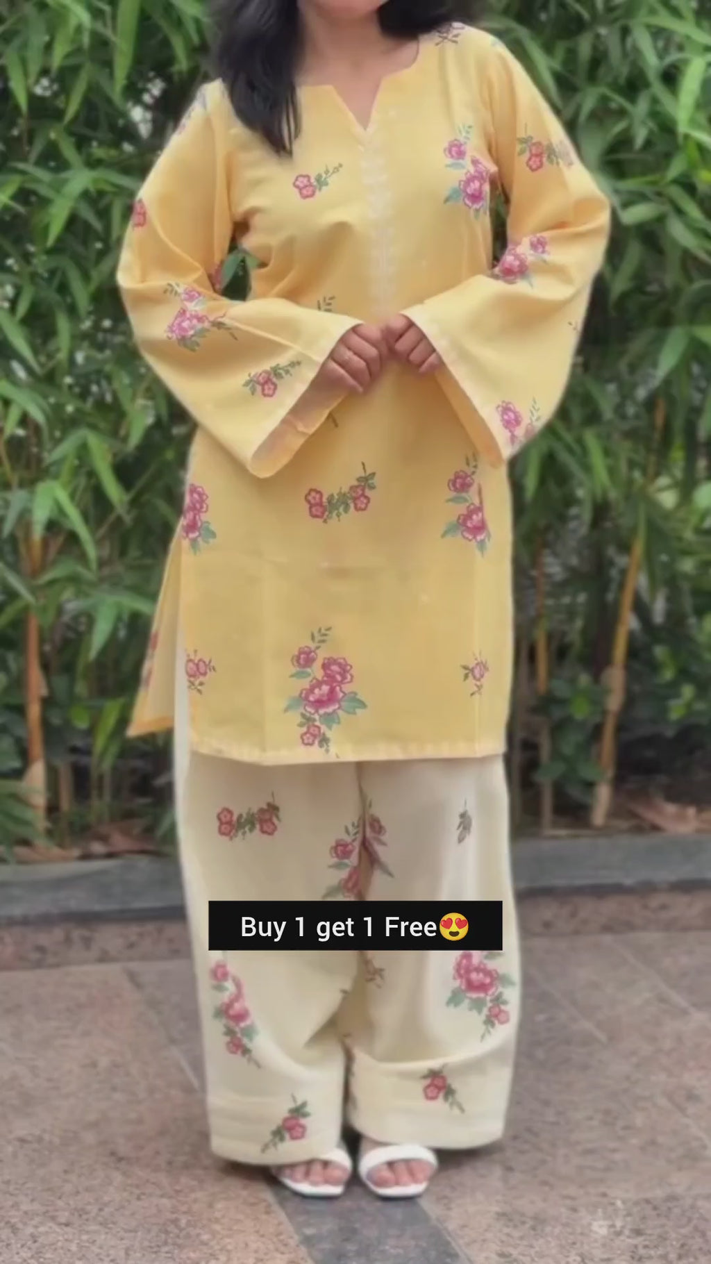 BUY 1 GET 1 FREE – Women Printed Summer 2PCS Suit