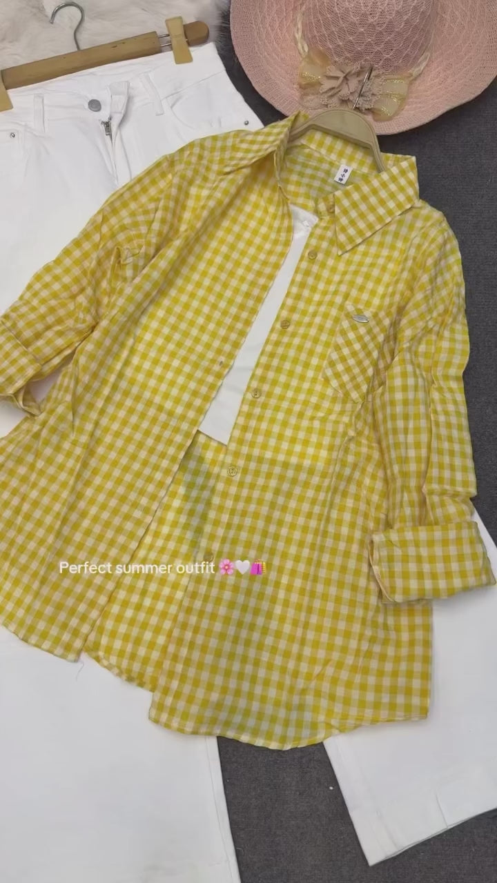 Checked Shirt with Inner & Pants Set