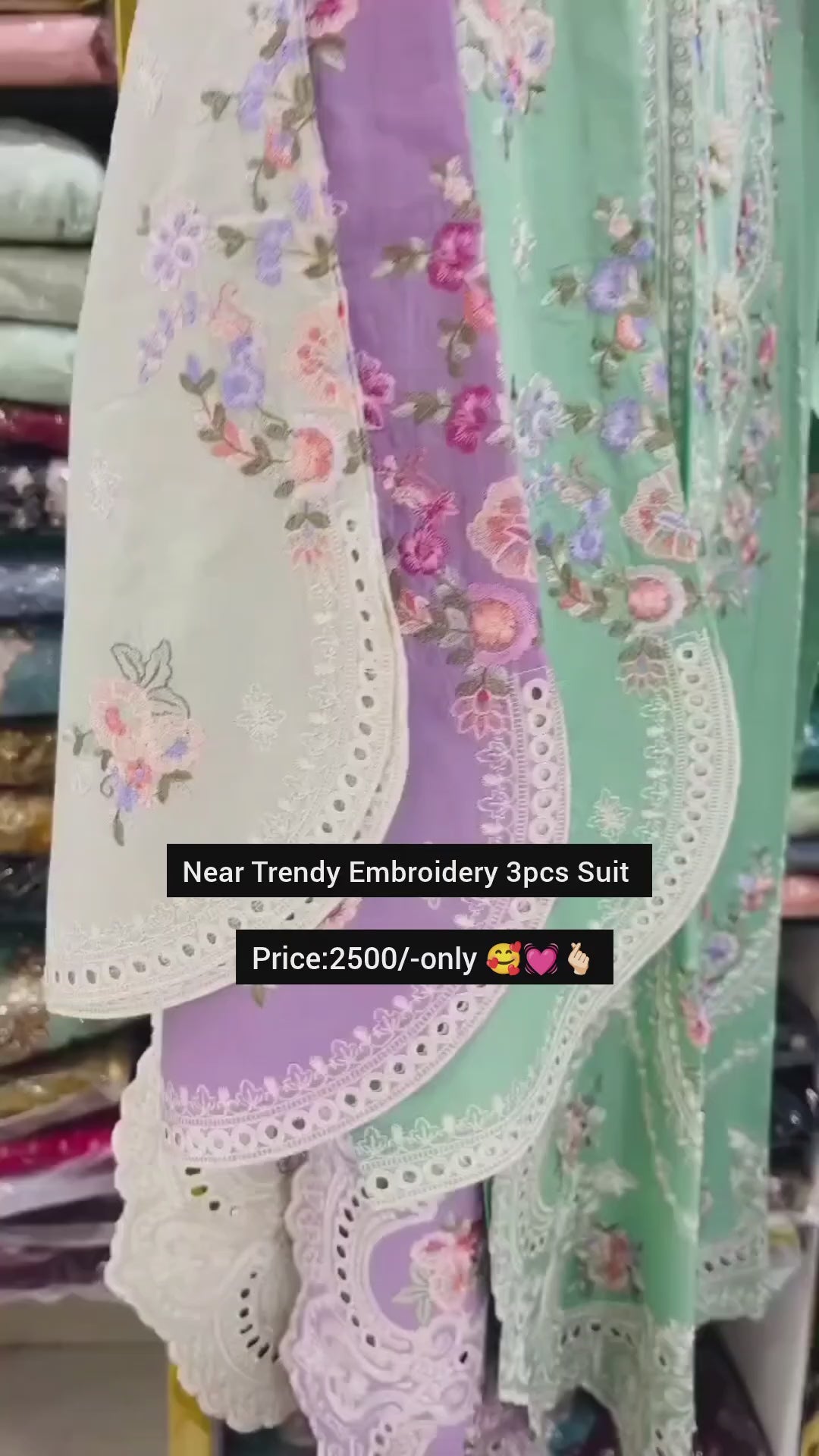 Women Trendy Embroidery Suit – 3 Pcs Set